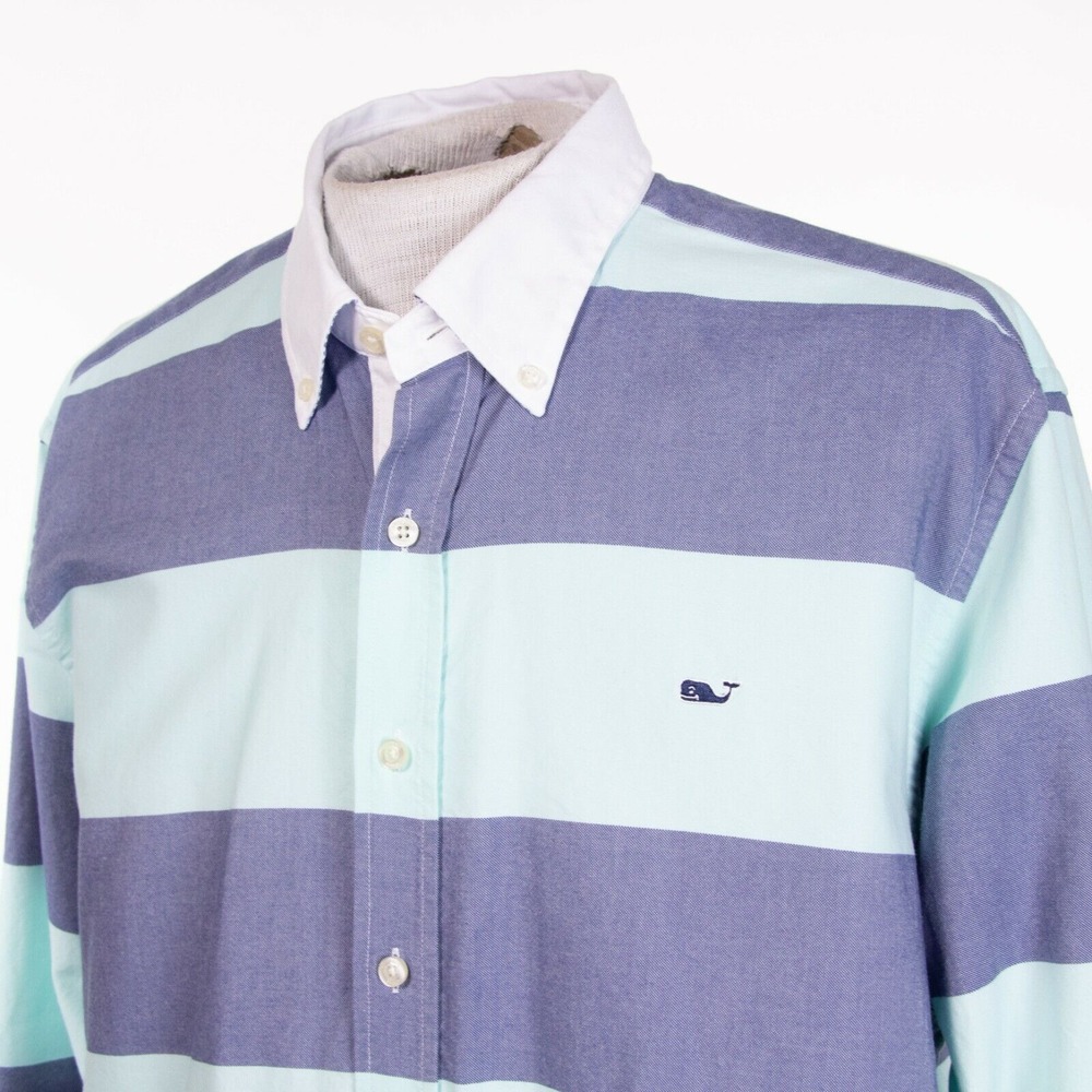 Vineyard Vines Blue and White Striped Casual Button Down Shirt - Picture 4 of 8